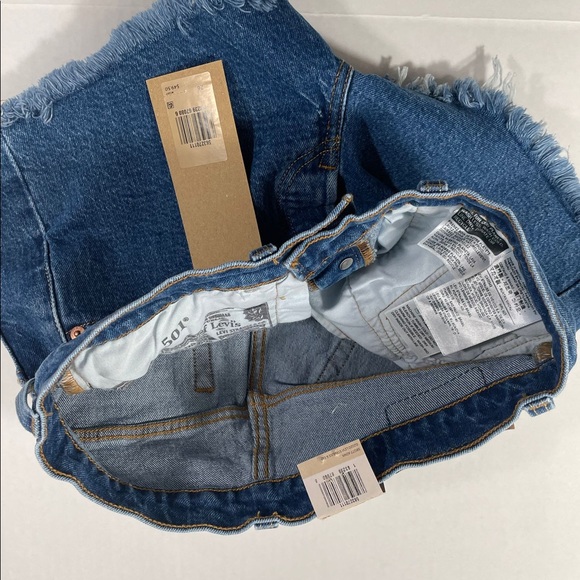 Levi’s 501 high rise shorts medium jive wash Sz 26 - Picture 12 of 14